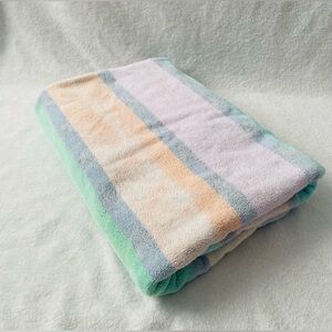 Royal Terry Vintage Beach Towel Striped Pastel Multicolor 56x29" Retro Pool